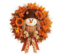 Fall Wreath Fake Sunflower Maple Bow Farmhouse Welcome Sign