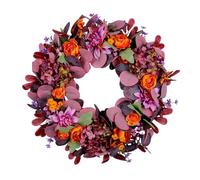 Fall Wreath, Fall Front Door Wreath Thanksgiving, 1 Piece, Christmas Decorations Home Decor Accent, Rustic Seasonal Floral Ring, Easy Hanging Design, For Holiday Wall Farmhouse Outdoor Wedding