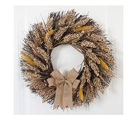 Fall Wreath, Fall Harvest Wreath with Artificial Maple Leaves Pumpkin Pine Cones and Berries Fall Harvest Wreath for Front Door Autumn Indoor Outdoor Decor-Outside Diameter 50CM Wreath M Sty