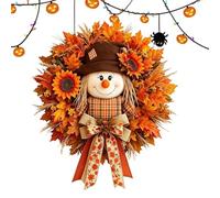 Fall Wreath Rustic Sunflower Maple Bow Ornament