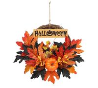 Fall Wreaths, 40cm Fall Wreaths for Front Door Outside, Fall Harvest Door Wreath with Pumpkins Maple Leaves, Autumn Wreath, Large Autumn Farmhouse Wreath, for Halloween Thanksgiving Home Door Decor