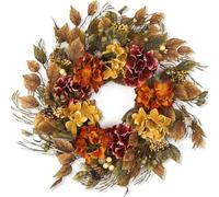 Fall Wreaths for Front Door 22 inch, Fall Wreath with Hydrangea Berries Fall Leaves, Home Decoration for Outdoor Living Room Indoor Wall and Outside Autumn