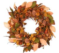 Fall Wreaths for Front Door 22 inch, Fall Wreath with Small Pumpkin Berry Fall Leaves, Autumn Wreath Fall Decoration for Farmhouse Indoor and Outdoor