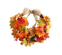 Fall Wreaths For Front Door 45 Cm Artificial Autumn Door Wreath With Autumn Leaves, Berries And Flowers, Halloween Wreath Decorations For Thanksgiving, Fireplaces, Front Doors