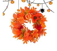 Fall Wreaths for Front Door 50cm Realistic Sunflower Maple Leaves