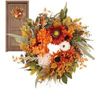 Fall Wreaths for Front Door,Artificial Berries Thanksgiving Wreath - Decorative Farmhouse Harvest Welcome Sign for Indoor Outdoor Home Holiday Door Garland Window Wall