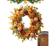 Fall Wreaths for Front Door | Autumn Wreath Outdoor Thanksgiving Wreath Artificial Flowers Indoor Outdoor Party Holiday Countryside Decoration