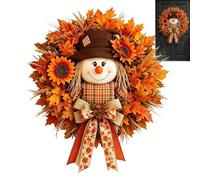 Fall Wreaths for Front Door Rustic Sunflower Maple Bow Harvest Ornament