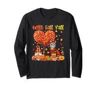 Fall Y'all Thanksgiving American Shorthair Gnome Pupmkins Long Sleeve T-Shirt