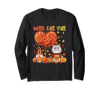 Fall Y'all Thanksgiving British Longhair Gnome Pupmkins Long Sleeve T-Shirt