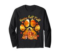Fall Y'all Thanksgiving Golden Retriever As Turkey Fall Tree Long Sleeve T-Shirt
