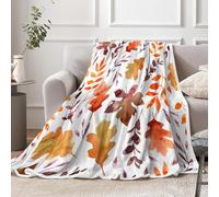 Fall Yellow Tree Foliage Throw Blanket, Autumn Brown Yellow Maple Leaf Sage Blanket and Throws, Soft Flannel Fleece for Bedroom, Living Room Outdoor Blankets, 50X60 Inches.