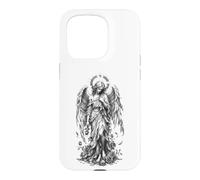 Fallen Angel Broken Halo Gothic Monochrome Art Case for iPhone 15 Pro