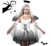 Fallen Angel Costume Women with Wings Soft Gothic Vintage Evil
