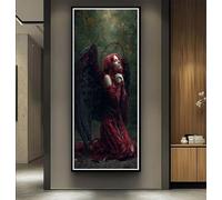 Fallen Angel Diamond Art Kits Adults Large 5D Retro Diamond Painting Kits, DIY Full Drill Crystal Art Rhinestone Embroidery Cross Stitch Arts and Crafts for Adults 39.4x78.7 Inch/100x200 cm -LR1046