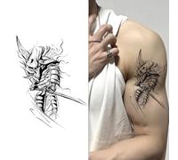 Fallen Angel Herbal Tattoo Sticker, Semi-Permanent, Non-Reflective, Waterproof, Realistic, No Color Loss, Lasts 2 Weeks, Fake Tattoos(M-102)