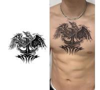 Fallen Angel Herbal Tattoo Sticker, Semi-Permanent, Non-Reflective, Waterproof, Realistic, No Color Loss, Lasts 2 Weeks, Fake Tattoos(M-064)