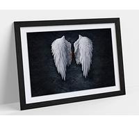 Fallen Broken Angel Wings Street Art Banksy White Framed Wall Art Print Picture - A1 - Black Frame