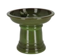Fallen Fruits Ceramic Bird Bath On Pedestal Green 28.8 X 28.8 X 22.3Cm