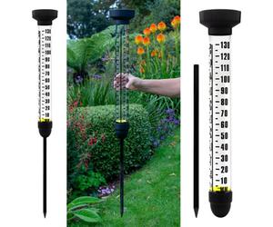 Fallen Fruits Ckb Ltd Rain Gauge With Spike Outdoor Extra Large Rainfall Measurement Water Metre Dual Scale Fun School Experiment 100Cm Tall
