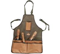 Fallen Fruits Durable Outdoor Gardening Tool Apron Adjustable 5 Pockets - 48cm x 58cm (Khaki & Brown)
