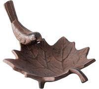 Fallen Fruits FB152 Small Cast Iron Bird Bath, antique brown