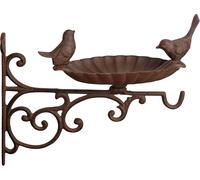 Fallen Fruits FB163 Bird Bath/Feeder with Wall Bracket-Brown,23.6 X 28.1