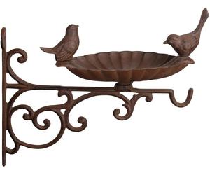 Fallen Fruits FB163 Bird Bath/Feeder with Wall Bracket-Brown,23.6 x 28.1 x 23.4
