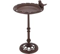 Fallen Fruits FB165 Bird Bath on Pole, Antique Brown, 8.775inx 8.775inx 15.015i