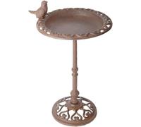 Fallen Fruits FB165 Bird Bath on Pole, Antique Brown, 8.775inx 8.775inx 15.015i
