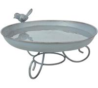 Fallen Fruits FB401 GREY METAL STANDING BIRD BATH