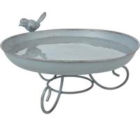 Fallen Fruits FB401 GREY METAL STANDING BIRD BATH