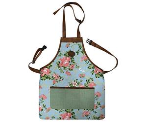 Fallen Fruits Floral Outdoor Gardening Tool Apron Adjustable Straps Durable 3 Pockets (46cm x 59cm)