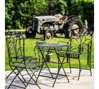Fallen Fruits Lucton 3 Piece Garden Table & 2 Chair Set - Folding Vintage Garden Bistro Set