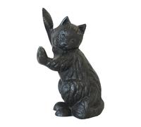 Fallen Fruits Stretching Cat Door Stop, 8.375" H, Black