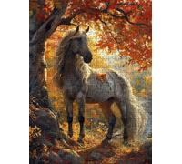 Fallen Leaf Horse Jigsaw Puzzles for Adults 1000, 1000 Piece Jigsaw Puzzles, Classic Educational Jigsaws, Impossible de Assemble Handmade, Challenging Puzzle, Fun Family Activities FNKL0-671
