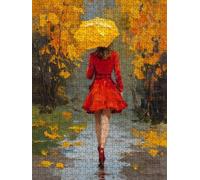 Fallen Leaf Umbrella Jigsaw Puzzles for Adults 1000, 1000 Piece Jigsaw Puzzles, Classic Educational Jigsaws, Impossible de Assemble Handmade, Challenging Puzzle, Fun Family Activities FNKL0-672