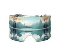 Fallen Leaves on a Tranquil Lake Double-Sided Printed Eye mask, Soft and Light-Blocking, Suitable for Travel and Home