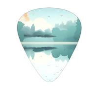 Fallen leaves on a tranquil lake Guitar picks, thin, medium, heavy, 12 pieces, suitable for guitar, bass, electric guitar, ukulele, wear-resistant guitar picks,