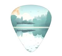 Fallen Leaves On A Tranquil Lake Guitar Plectrums Classical Triangle Bass Acoustic And Electric Guitar Plectrums For Guitarists 12 Pieces