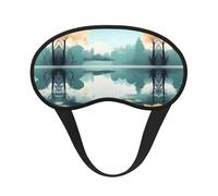 Fallen Leaves on a Tranquil Lake It is a Black-Rimmed Eye mask. The Soft Eye mask can Improve Sleep Quality and is Suitable for Indoors, Outdoors and Traveling.