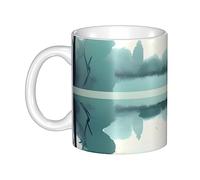Fallen Leaves On A Tranquil Lake Porcelain Coffee Mug - Coffee Lovers Gift for Wife, Mom,330ml Suitable for Coffee, Tea, Hot Cocoa.