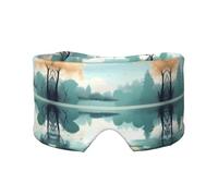Fallen Leaves on a Tranquil Lake Printed Sleep Eye and Ear Masks (26.8Ã-4.3 inches) Suitable for Travel, Yoga, Deep Rest Indoor and Outdoor
