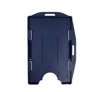 Fallen One 2 Pack Navy Blue Premium Hard Rigid Plastic 2 Sided ID Badge Holder Horizontal or Veritcal Hold 2 Cards