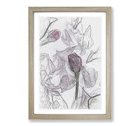 Fallen Pink Petals in Abstract Framed Print | A2 Oak Framed Wall Art | Ready to Hang | Abstract Fantasy Picture | Living Room Bedroom Lounge Office