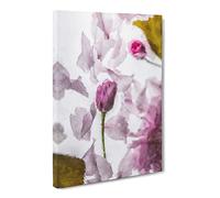 Fallen Pink Petals Painting Modern Canvas Wall Art Print Ready to Hang, Framed Picture for Living Room Bedroom Home Office Décor, 24x16 Inch (60x40 cm)