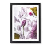 Fallen Pink Petals Painting Modern Framed Print | A2 Black Framed Wall Art | Ready to Hang | Modern Historical Picture | Living Room Bedroom Lounge Office