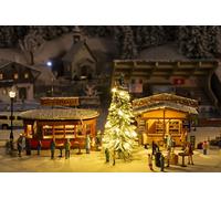 FALLER 134006 H0 2 Christmas Market Stalls with Illuminated Christmas Tree Gauge H0