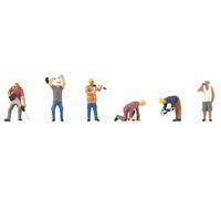 Faller Construction Workers Figure Set 151694 – 6 Figures with Tools – HO 1:87