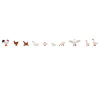 Faller 151909 HO Scale Roosters, Hens And Geese (10 Pieces)
